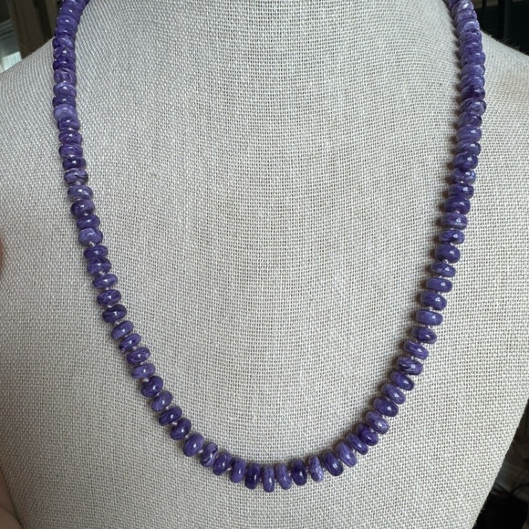Jessica Winzelburg Beaded Smooth Charoite Necklace - Picture 4 of 7